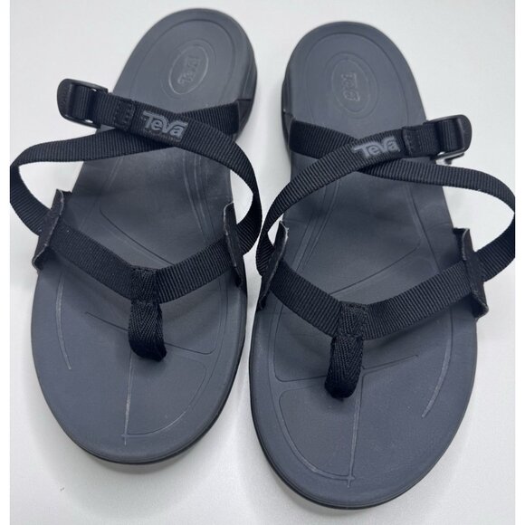Teva Ascona Flip Flop Slide Sandals in Black Size 9 - Picture 2 of 7